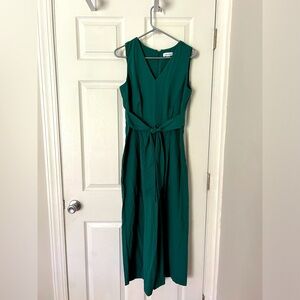 Calvin Klein Green Jumpsuit with pockets and tie front